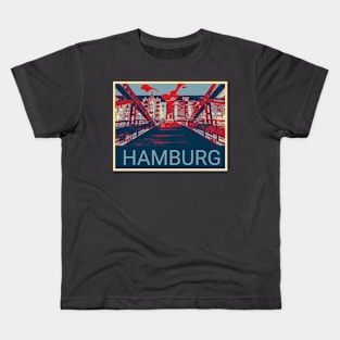 Hamburg in Shepard Fairey style Kids T-Shirt